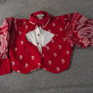 Red Crop Banjo Western Shirt